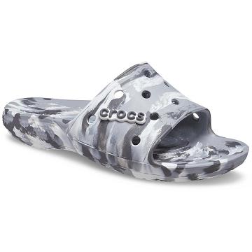 Crocs Classic Marbled Papucs Női Fehér Fekete | HU 0611DFMN